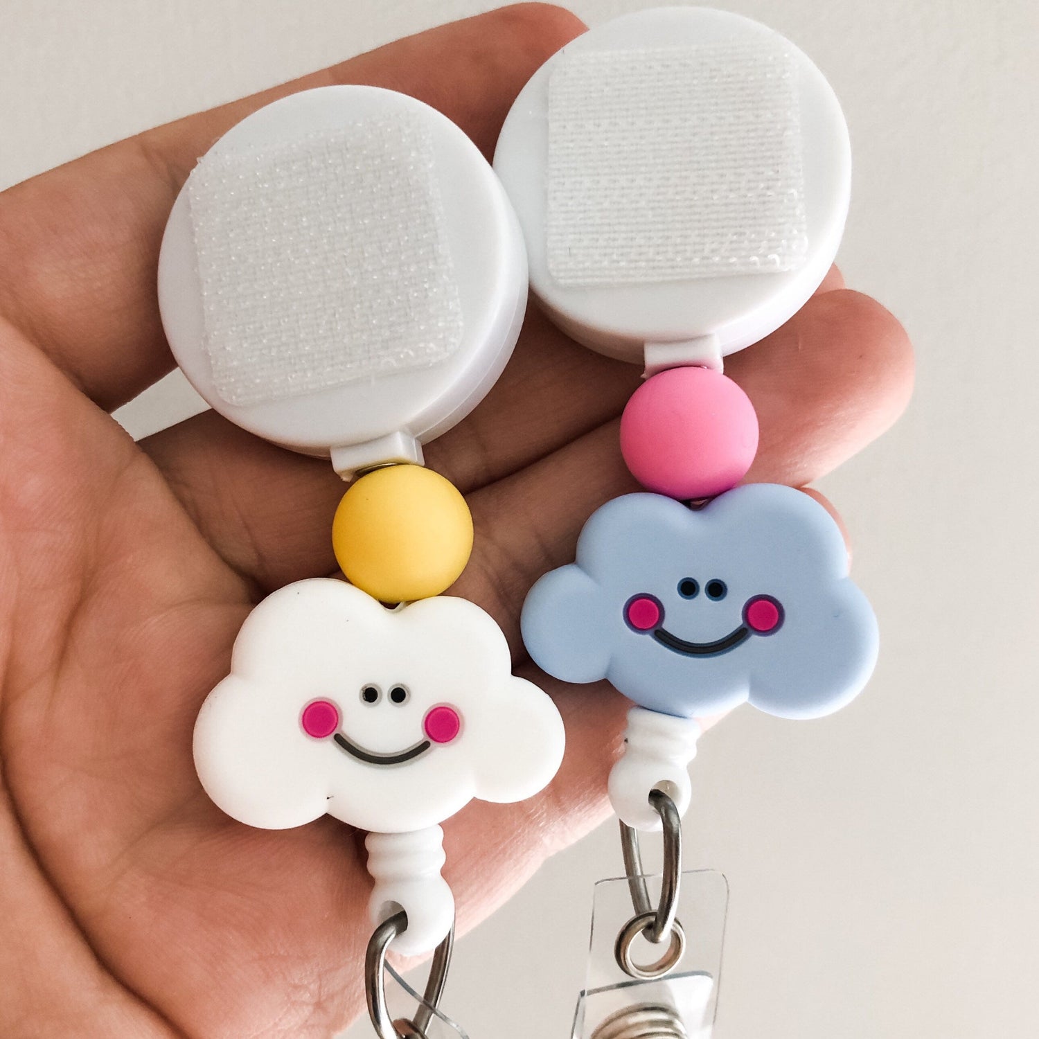 Clouds Beaded Interchangeable Badge Reel
