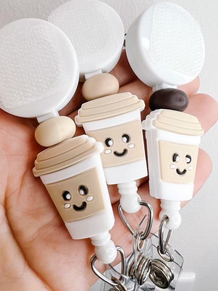 COFFEE Cup Interchangeable Badge Reel - BadgeSmith
