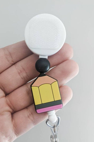 Pencil Teacher Interchangeable Badge Reel - BadgeSmith