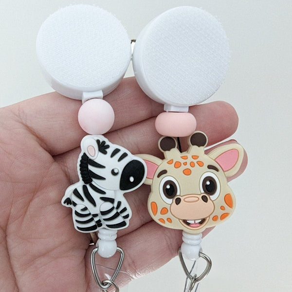 ZOO ANIMAL Giraffe / Zebra Interchangeable Badge Reel - BadgeSmith