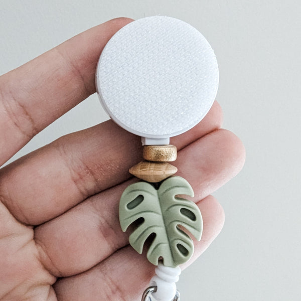 Monstera Plant Interchangeable Badge Reel - BadgeSmith