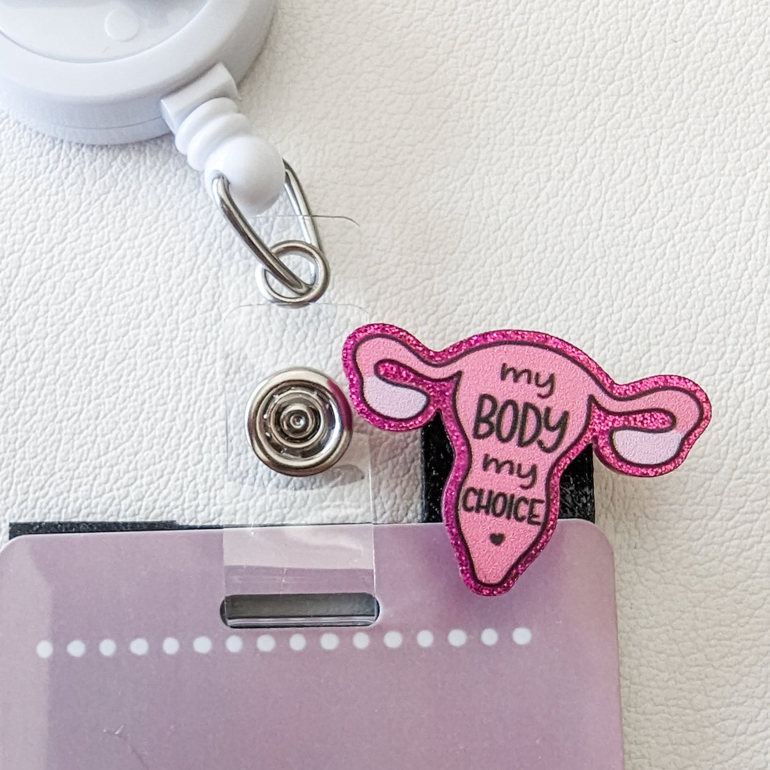 Badge Topper / CHARM COLLECTION - My Body My Choice Uterus - Charm Only - BadgeSmith