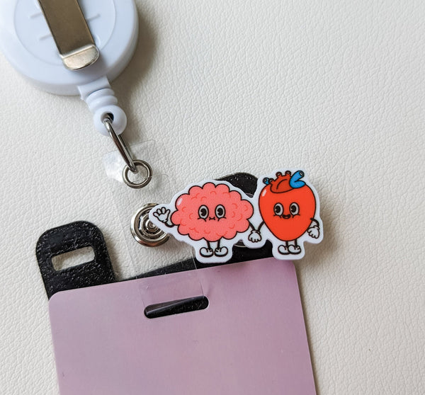 Badge Topper / CHARM COLLECTION - Brain Heart - Charm Only - BadgeSmith