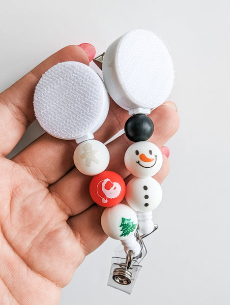 Christmas Beaded Interchangeable Badge Reel - BadgeSmith