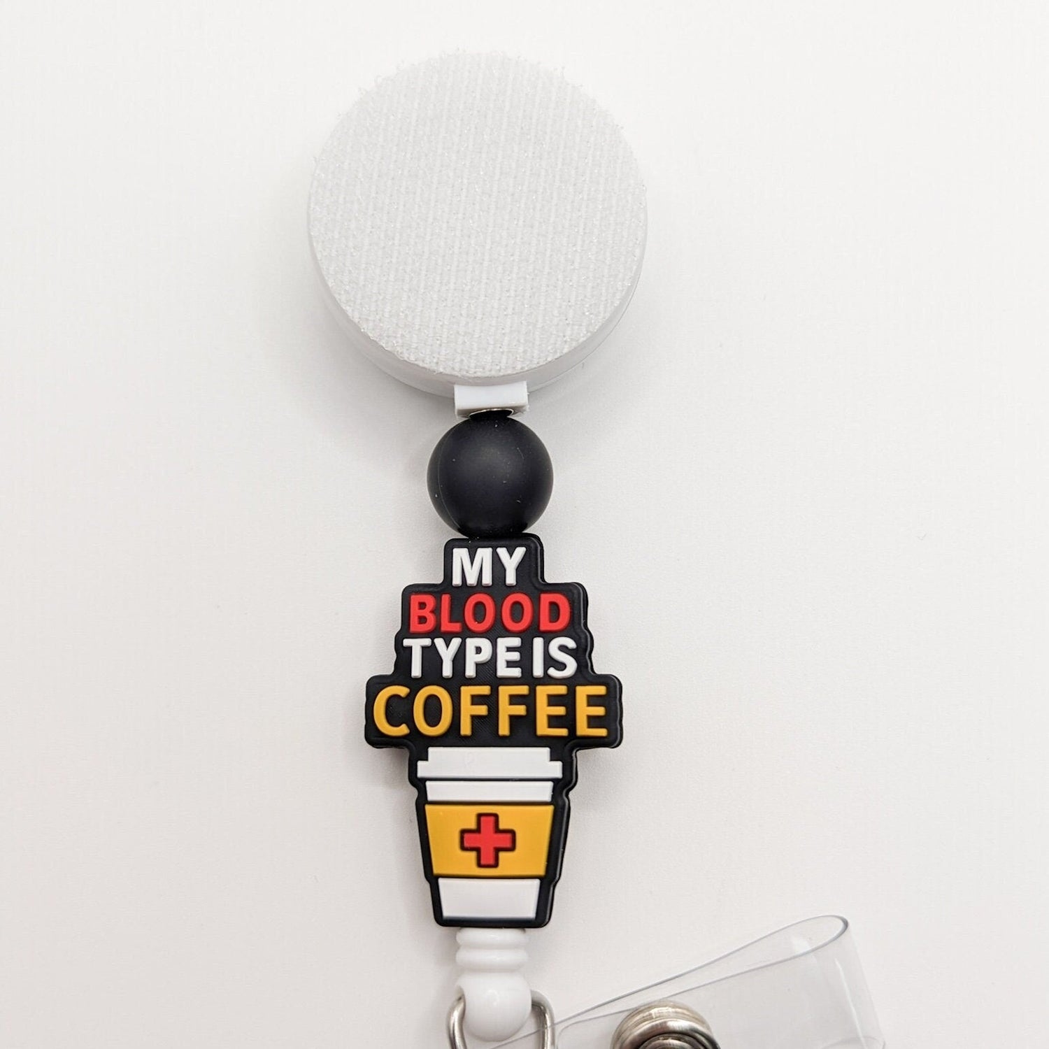 Blood Type is Coffee / Interchangeable Badge Reel