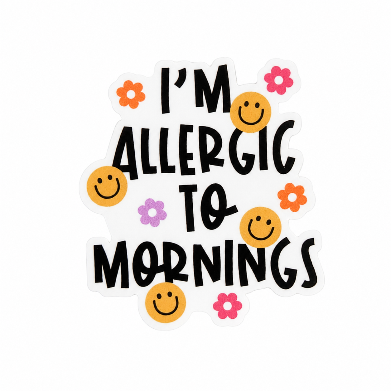 Allergic to Mornings | Plastic Add-On - BadgeSmith