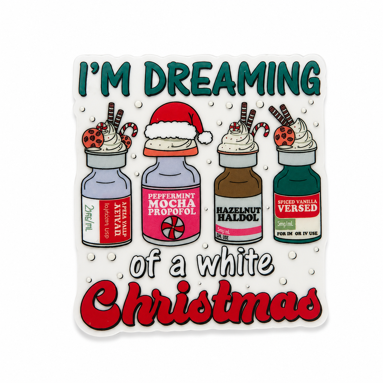 Dreaming of a White Christmas | Plastic Add-On - BadgeSmith
