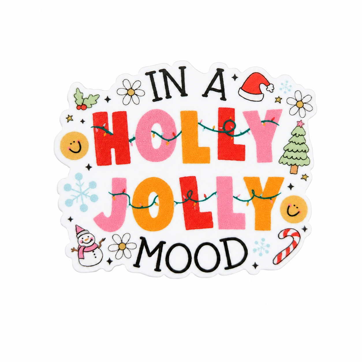 Holly Jolly Mood | Plastic Add-On - BadgeSmith