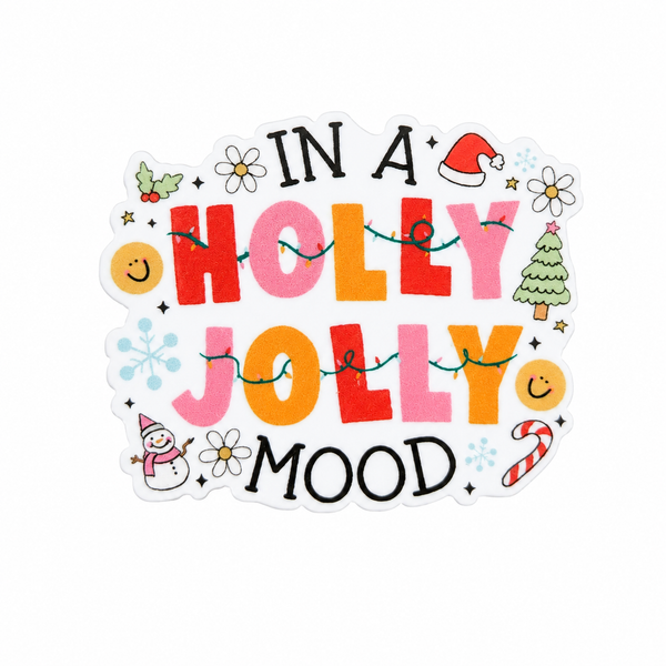 Holly Jolly Mood | Plastic Add-On - BadgeSmith