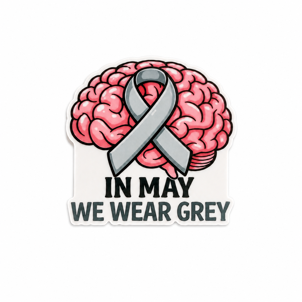 In May We Wear Grey Brain | Plastic Add-On - BadgeSmith