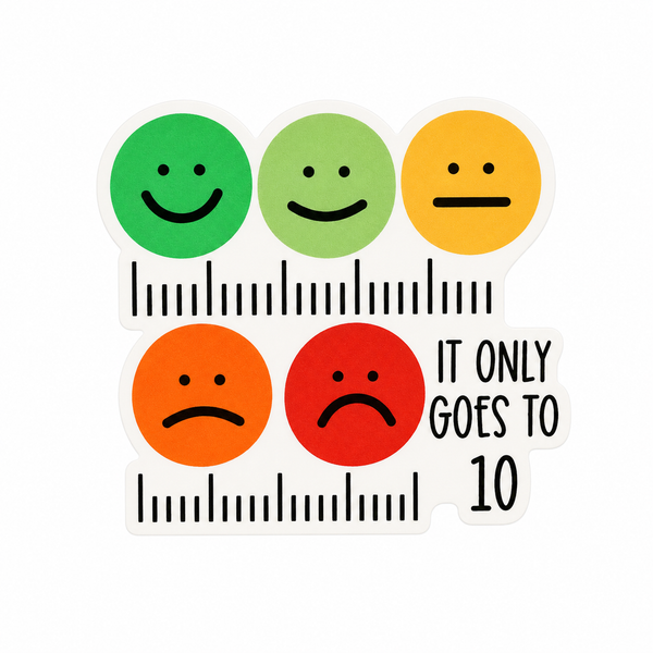 Pain Scale Goes to 10 | Plastic Add-On - BadgeSmith