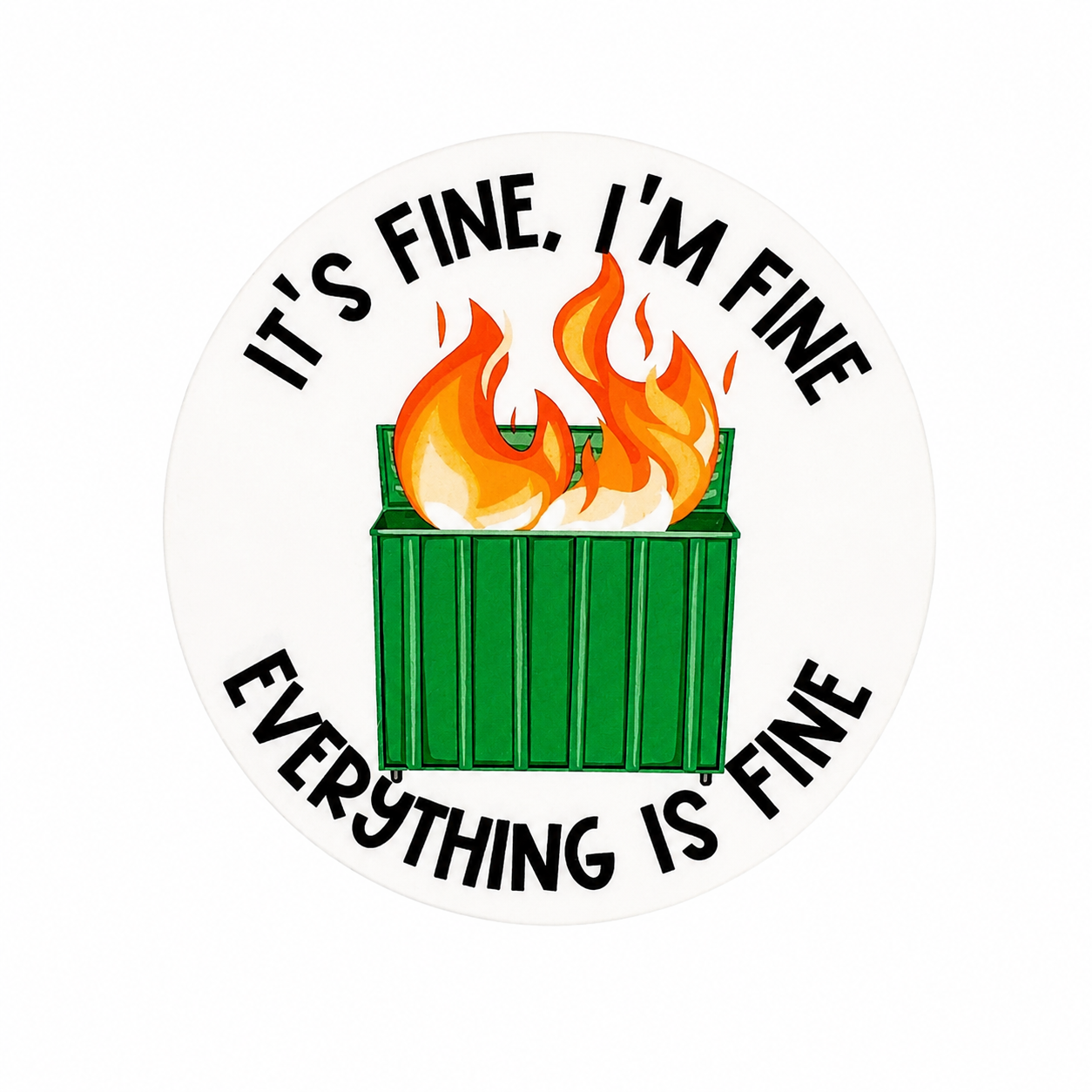 It's Fine. I'm Fine. Everything is Fine | Plastic Add-On - BadgeSmith