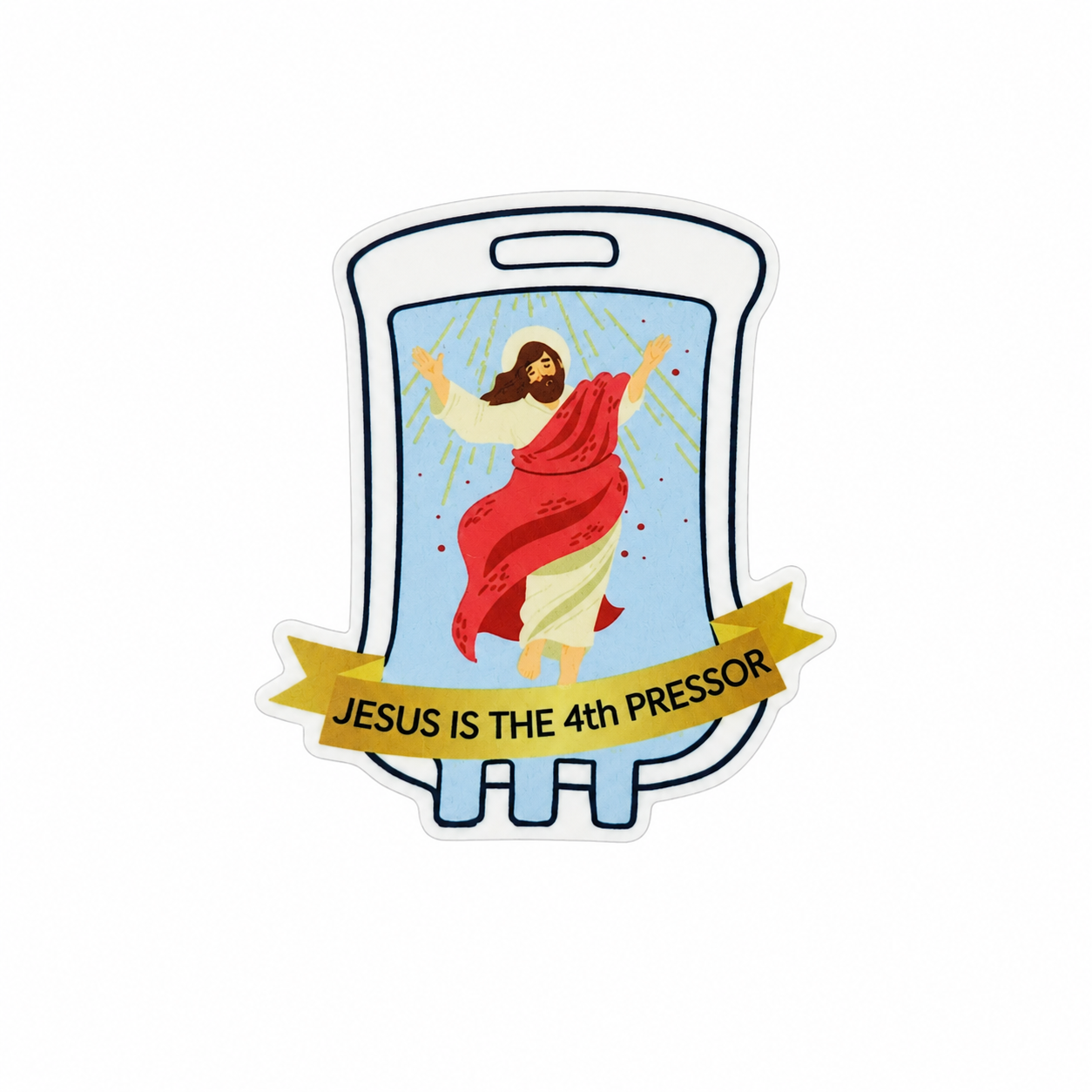 Jesus Is The 4th Pressor | Plastic Add-On - BadgeSmith
