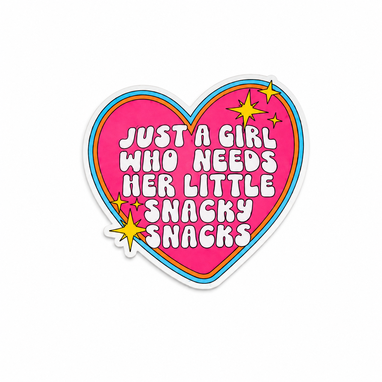Just a Girl Who Needs Her Little Snacky Snacks | Plastic Add-On - BadgeSmith