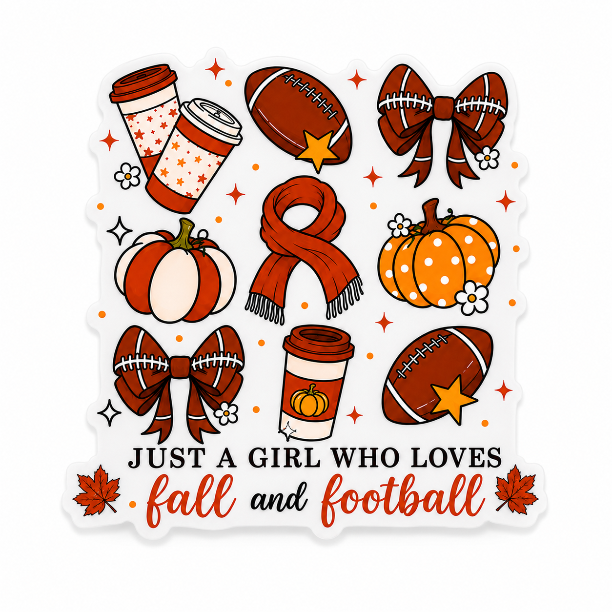 Just A Girl Who Loves Fall and Football | Plastic Add-On - BadgeSmith