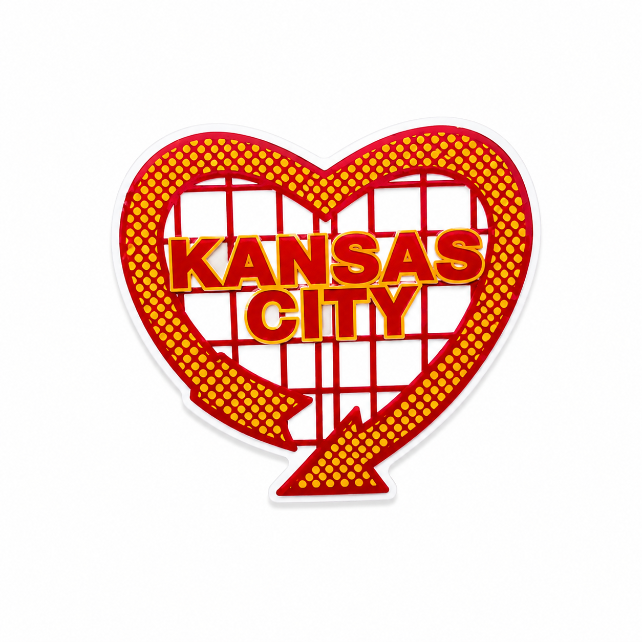 Kansas City Heart | Plastic Add-On - BadgeSmith