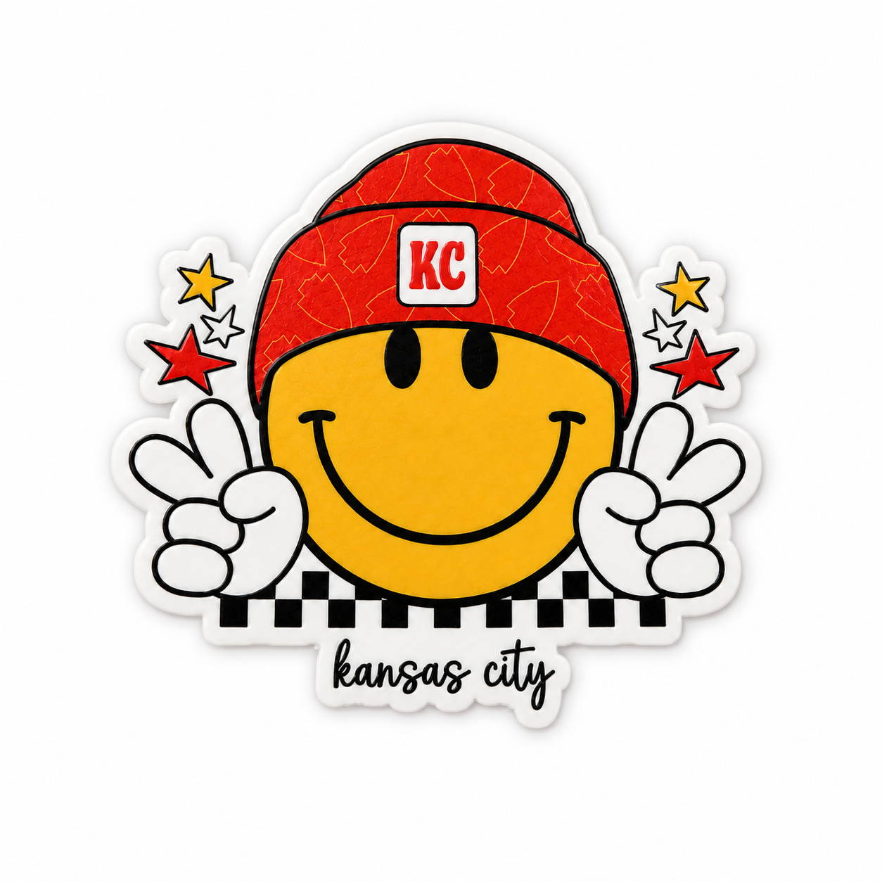 Kansas City Smiley | Plastic Add-On - BadgeSmith