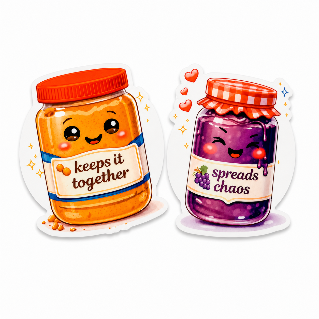 PB And J - Bestie Duos | Plastic Add-On - BadgeSmith