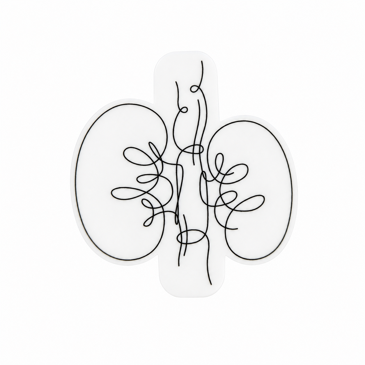 Kidney Line Art | Plastic Add-On - BadgeSmith