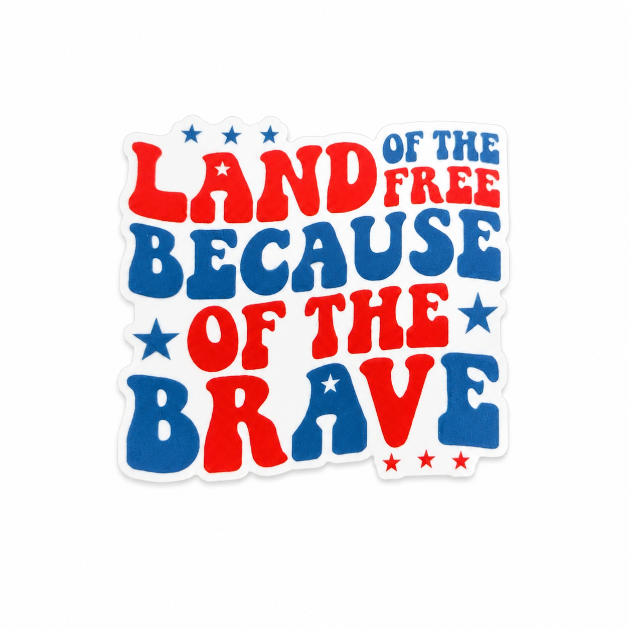 Land of the Free Because of the Brave | Plastic Add-On - BadgeSmith