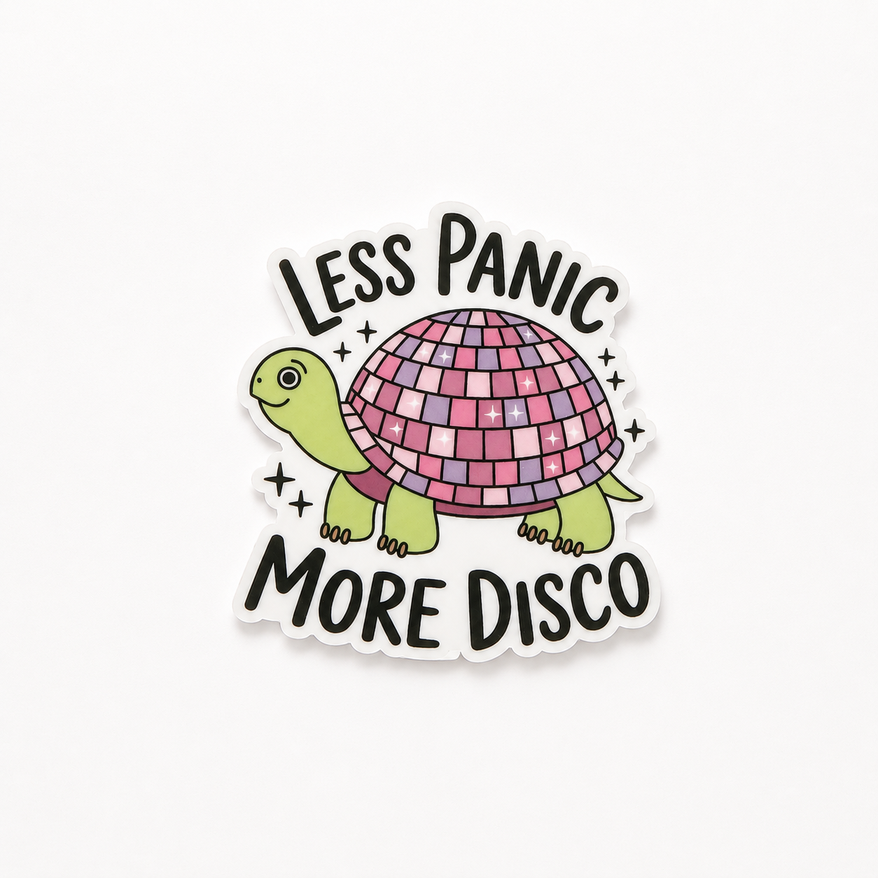 Less Panic More Disco | Plastic Add-On - BadgeSmith
