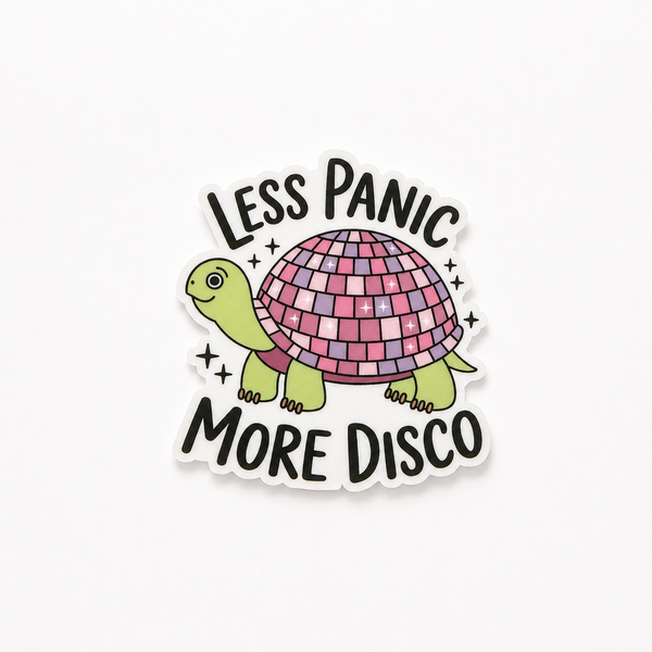 Less Panic More Disco | Plastic Add-On - BadgeSmith