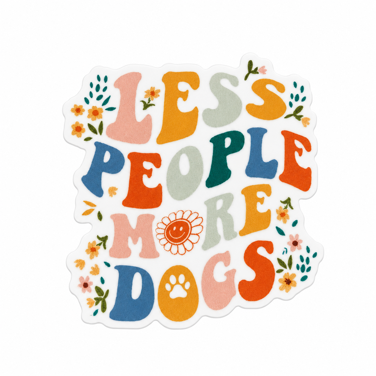 Less People, More Dogs | Plastic Add-On - BadgeSmith