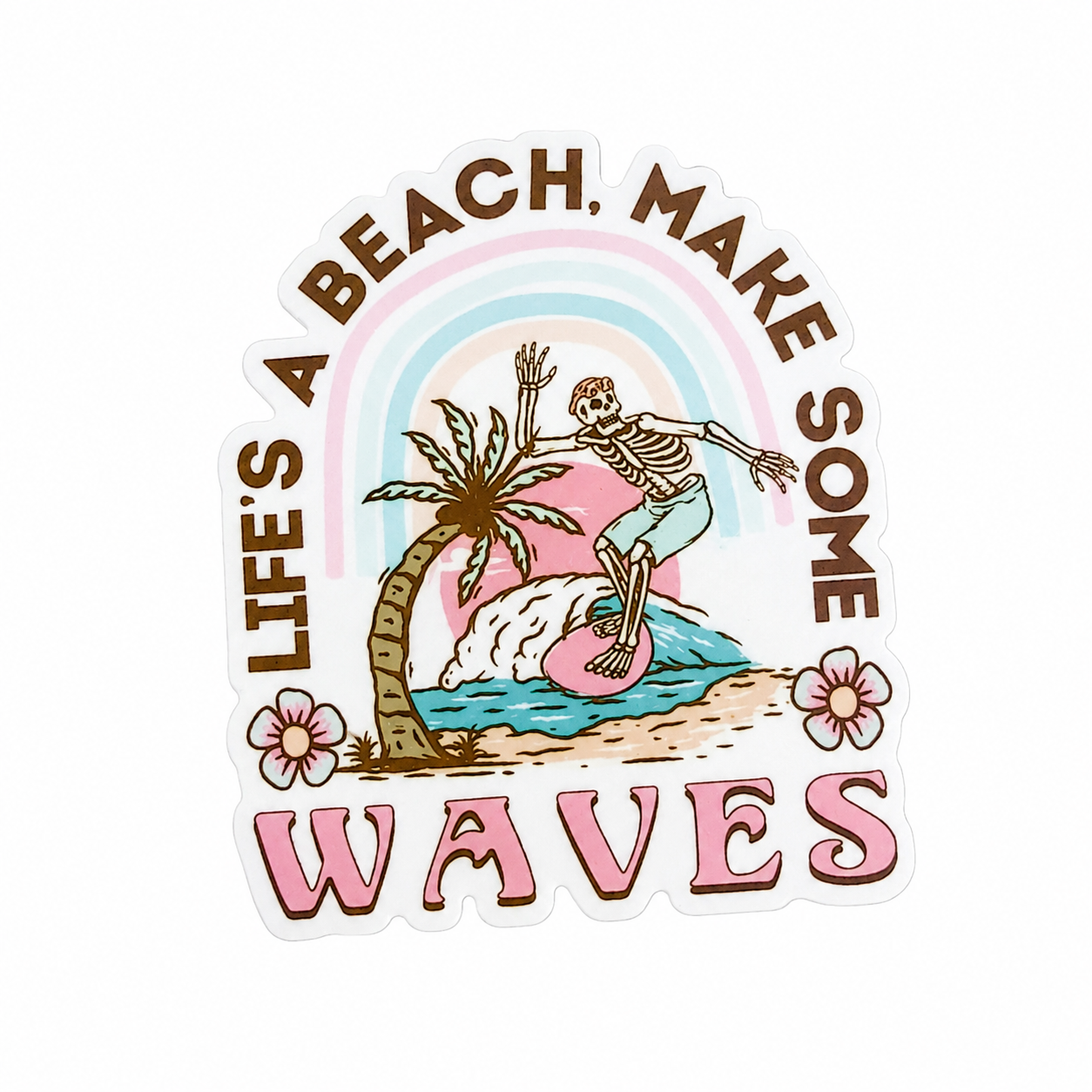 Life's a Beach Make Waves | Plastic Add-On - BadgeSmith