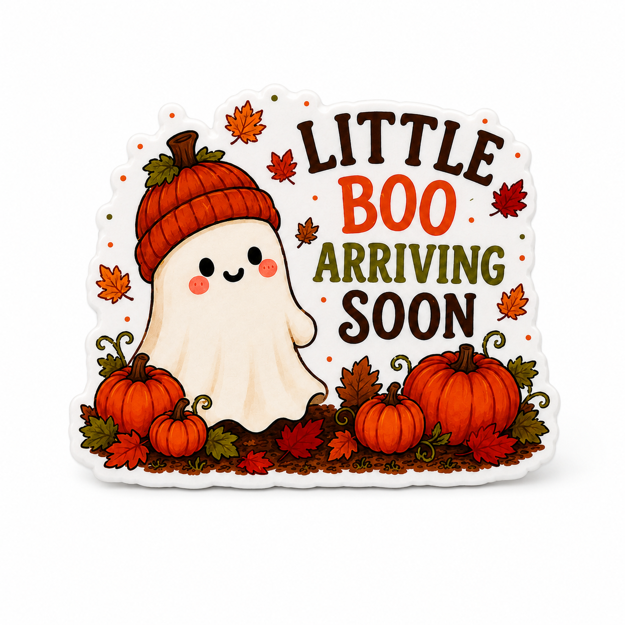 Little Boo Arriving Soon | Plastic Add-On - BadgeSmith