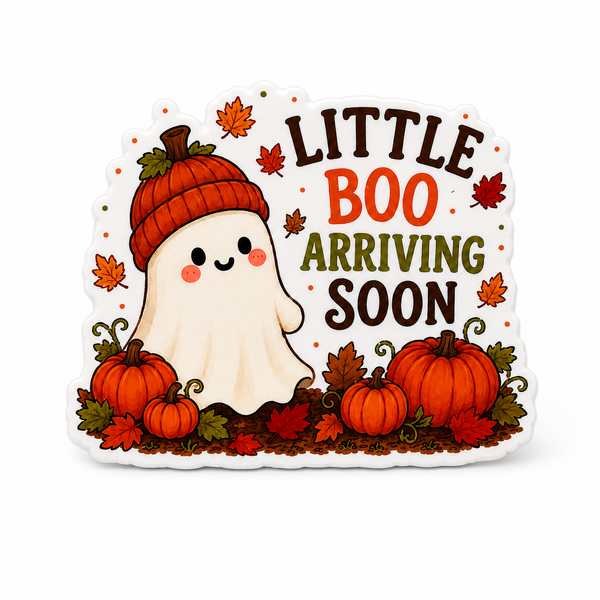 Little Boo Arriving Soon | Plastic Add-On - BadgeSmith