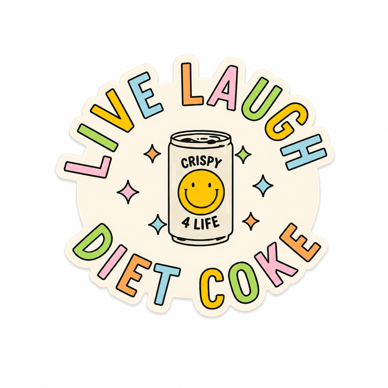 Live Laugh Diet Coke | Plastic Add-On - BadgeSmith