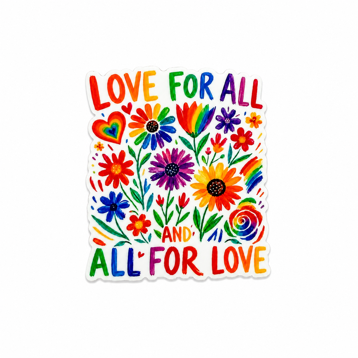 Love For All and All For Love Pride | Plastic Add-On - BadgeSmith