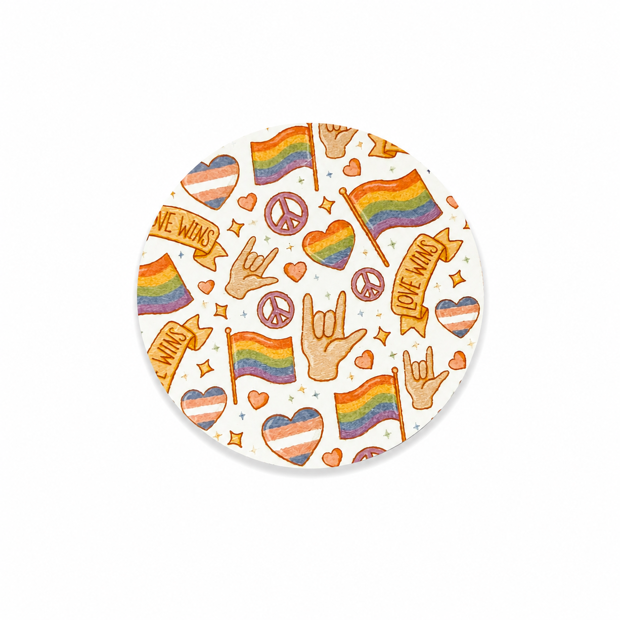 Love Wins Pride Pattern | Hard Board Add-On - BadgeSmith