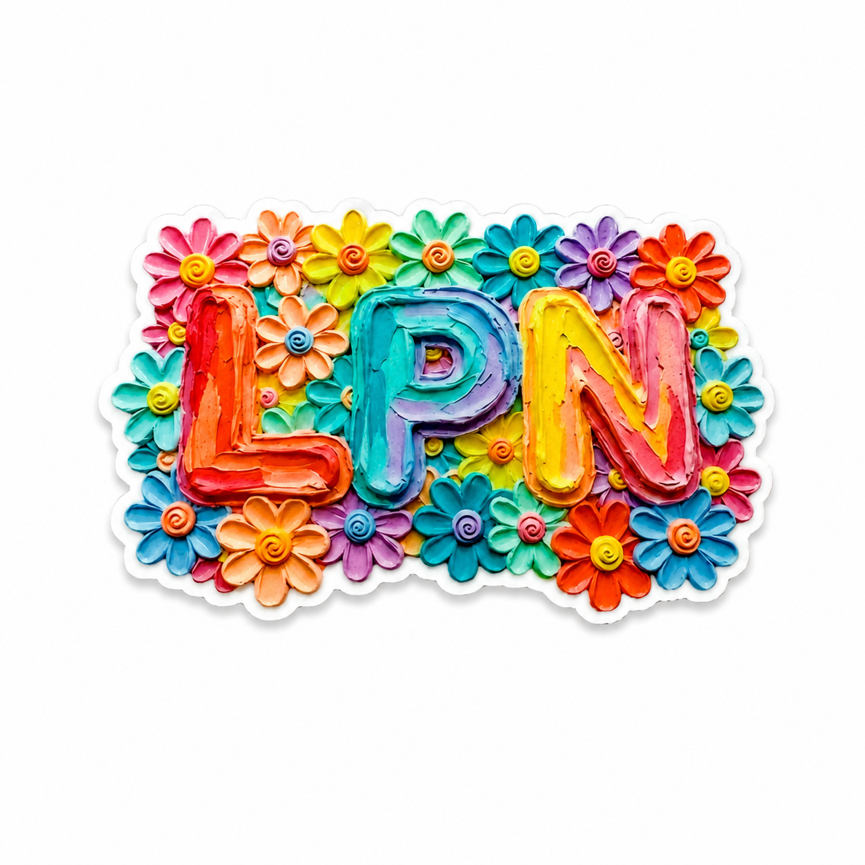 Floral LPN | Plastic Add-On - BadgeSmith