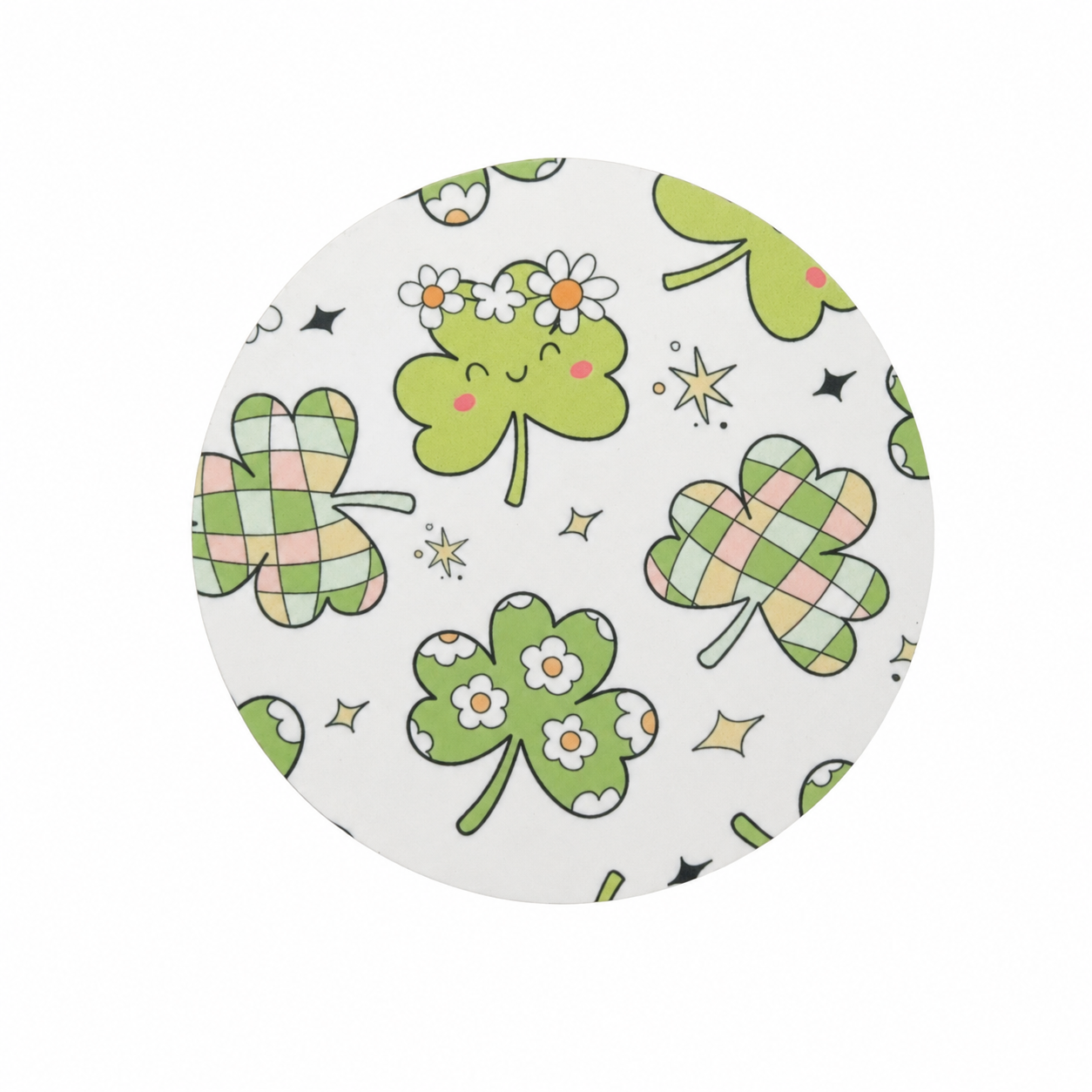 Lucky Floral Clovers | Hard Board Add-On - BadgeSmith
