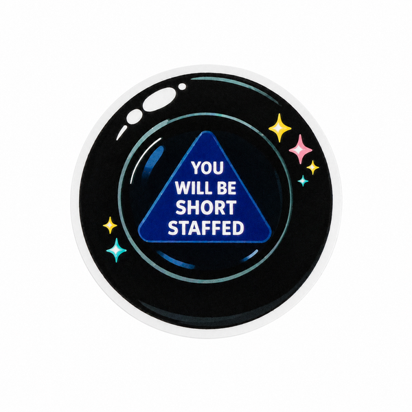 Magic 8 Ball Short Staffed | Plastic Add-On - BadgeSmith