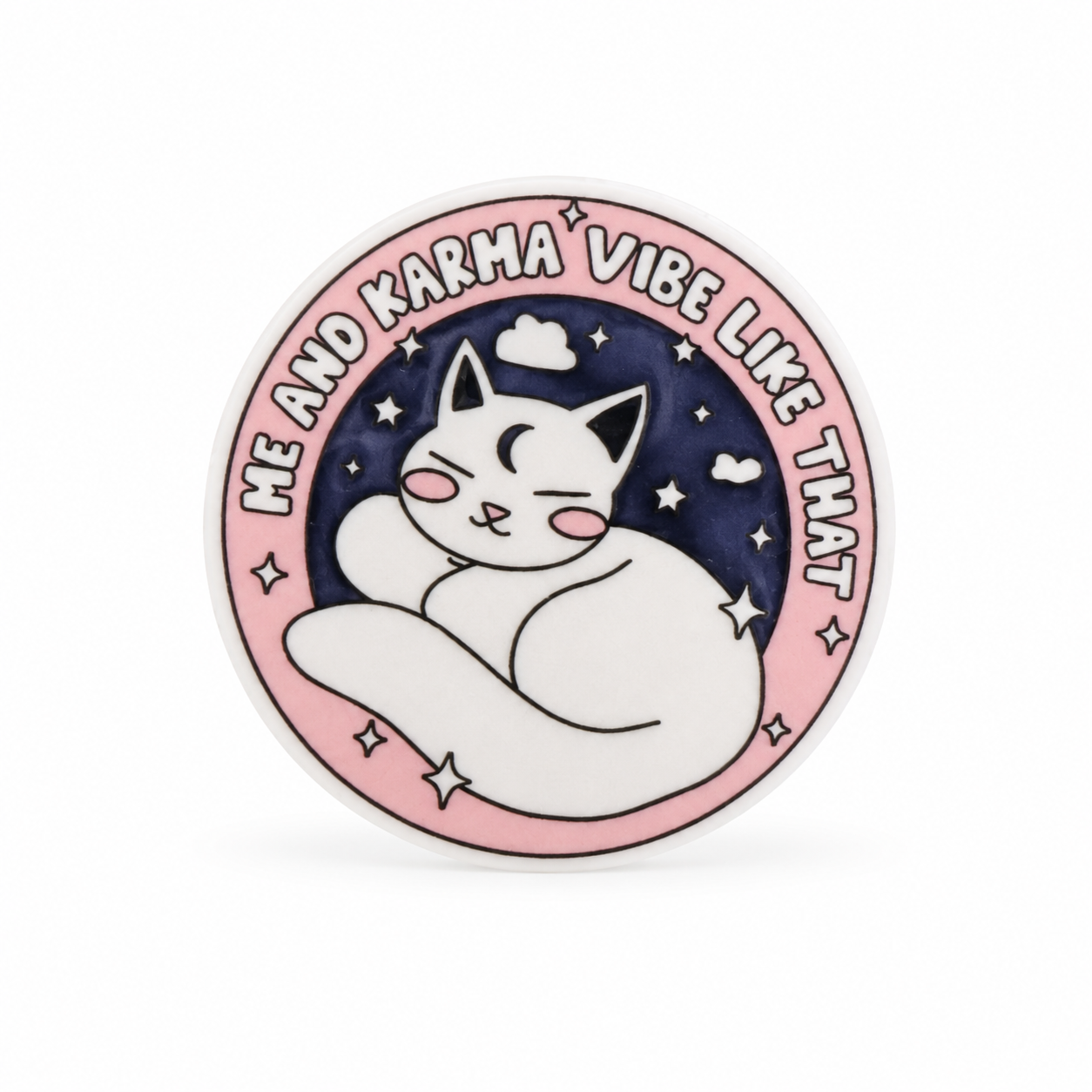 Me and Karma Vibe Like That | Plastic Add-On - BadgeSmith