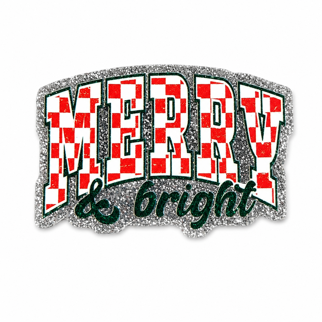 Merry and Bright Glitter | Plastic Add-On - BadgeSmith
