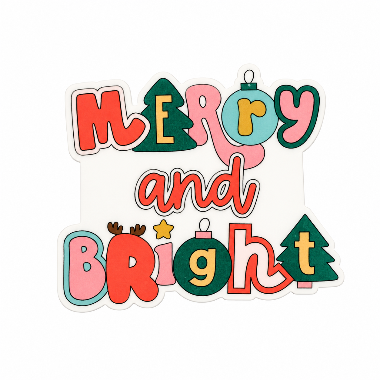 Merry and Bright | Plastic Add-On - BadgeSmith