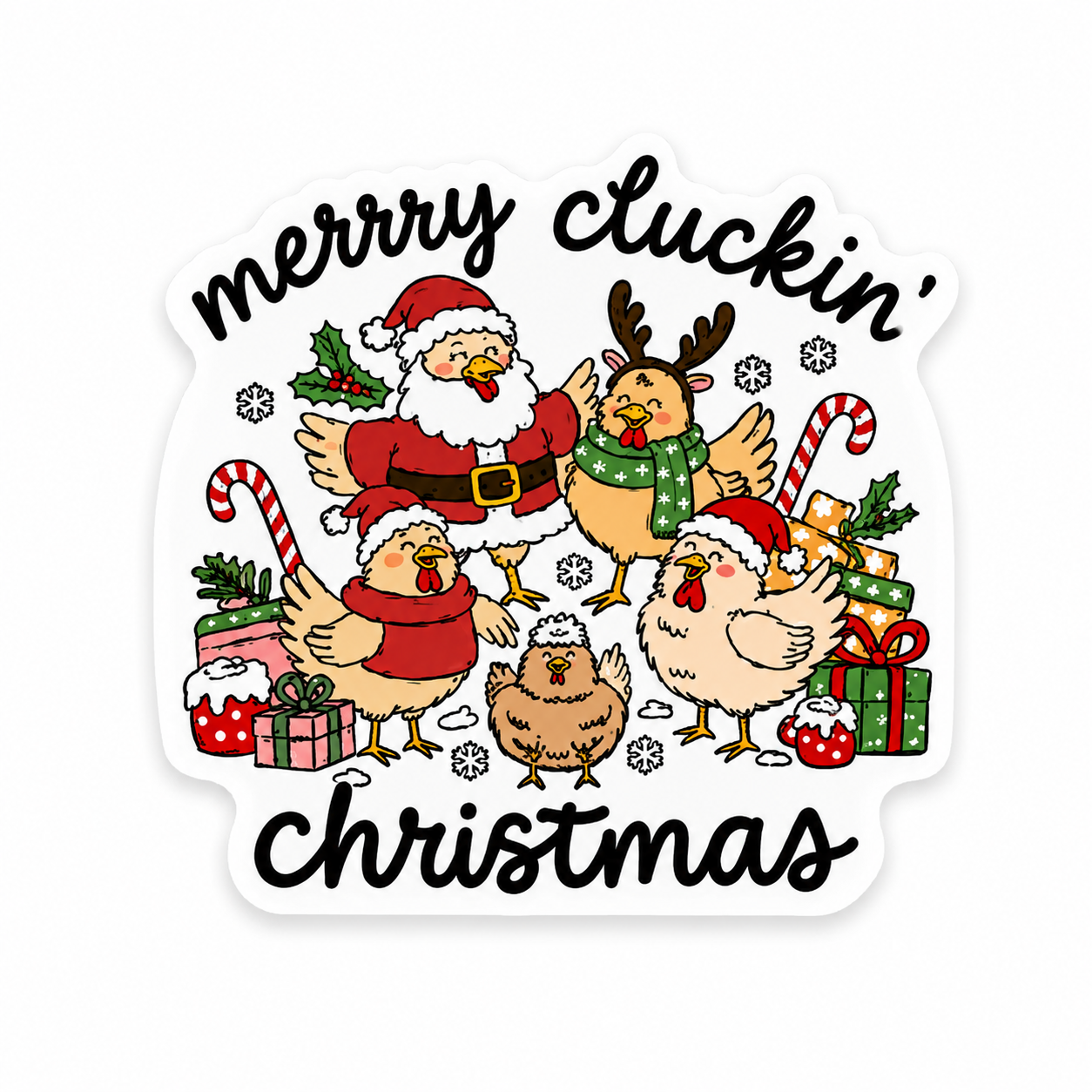 Merry Cluckin’ Christmas | Plastic Add-On - BadgeSmith