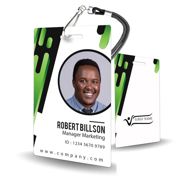 Modern Green & Black Office Badge - BadgeSmith