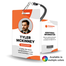 Load image into Gallery viewer, Modern Style Corporate Contact ID Badge Custom - BadgeSmith

