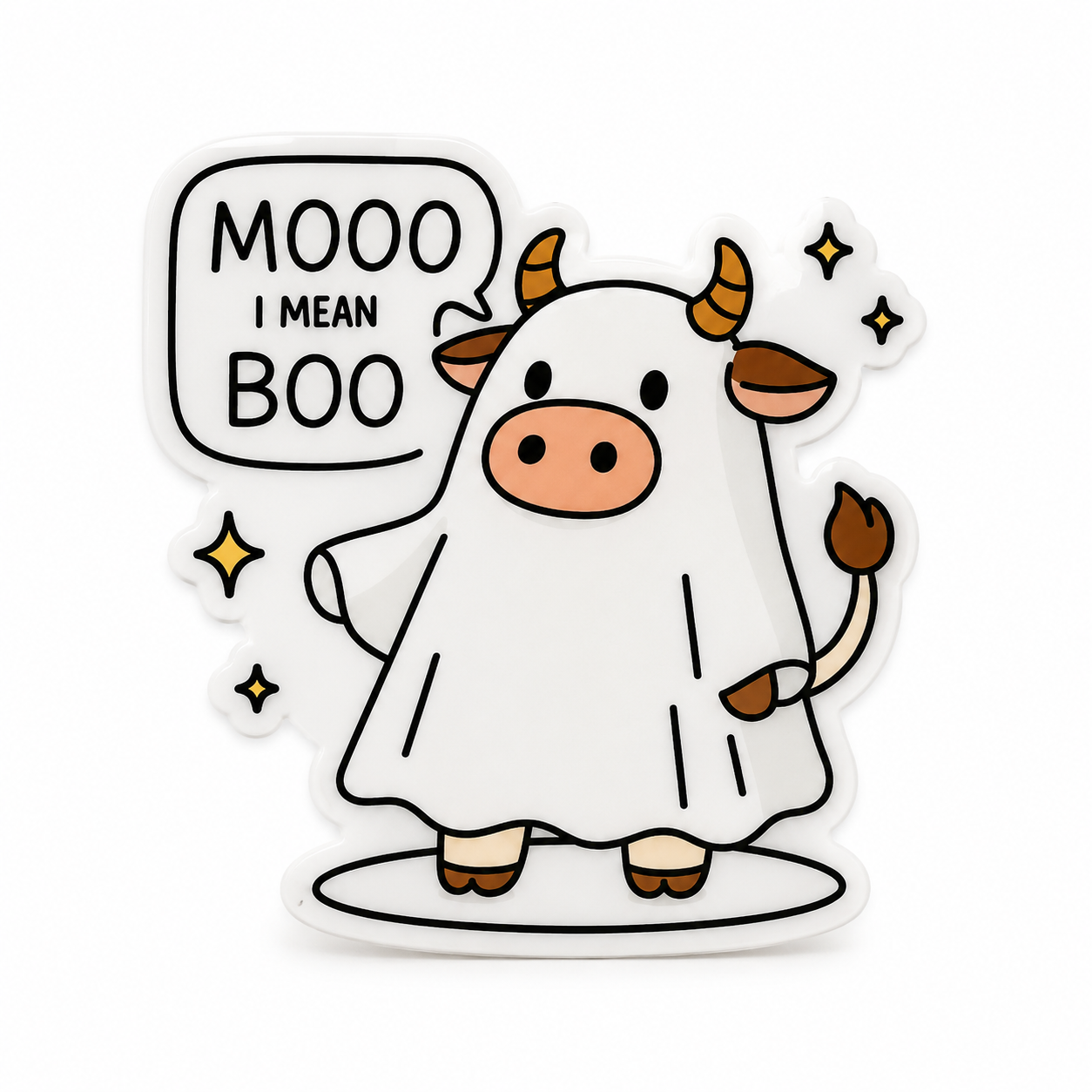 Mooo I Mean Boo | Plastic Add-On - BadgeSmith