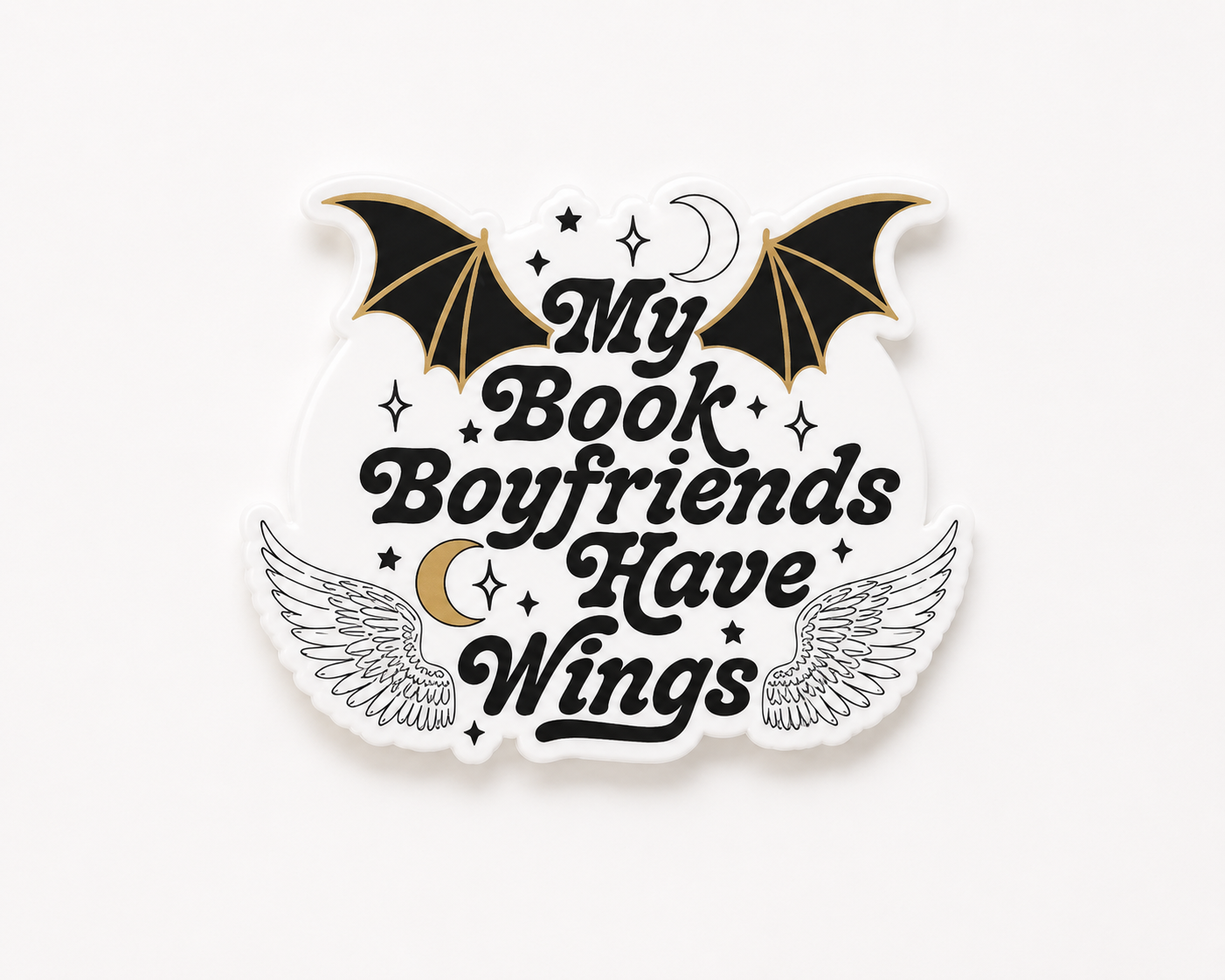 My Book Boyfriends Have Wings | Plastic Add-On - BadgeSmith