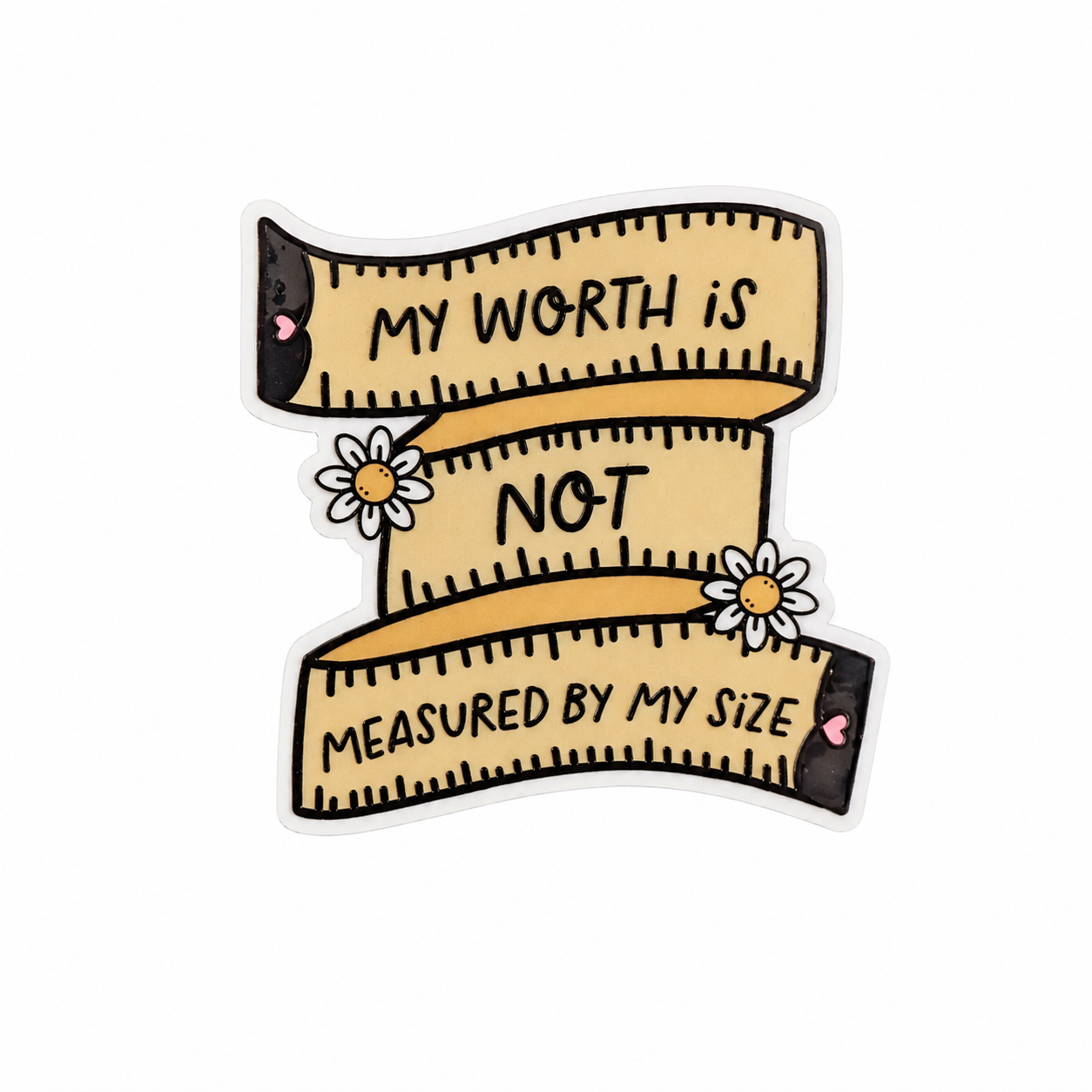 Worth is Not Measured By My Size | Plastic Add-On - BadgeSmith