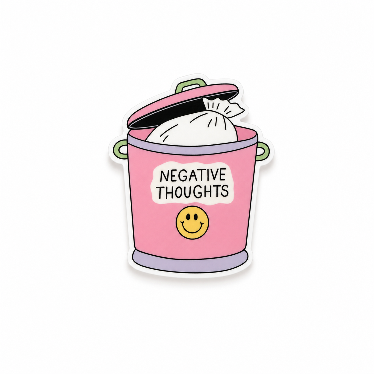 Negative Thoughts Trash Can | Plastic Add-On - BadgeSmith