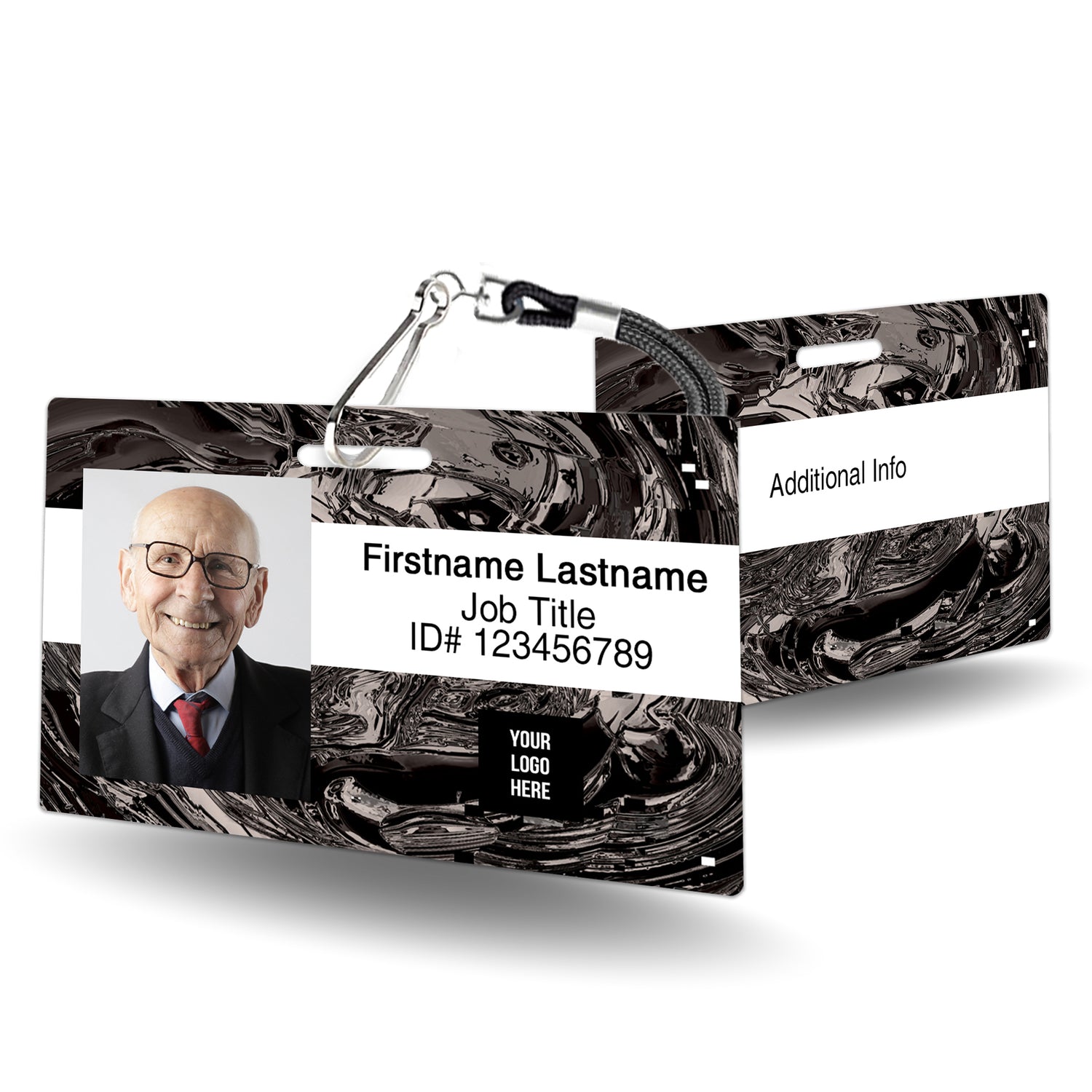 Grey Abstract Ripple ID Badge - BadgeSmith