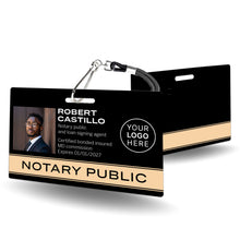 Load image into Gallery viewer, Professional Notary ID Badge - Customizable Design - Horizontal - BadgeSmith
