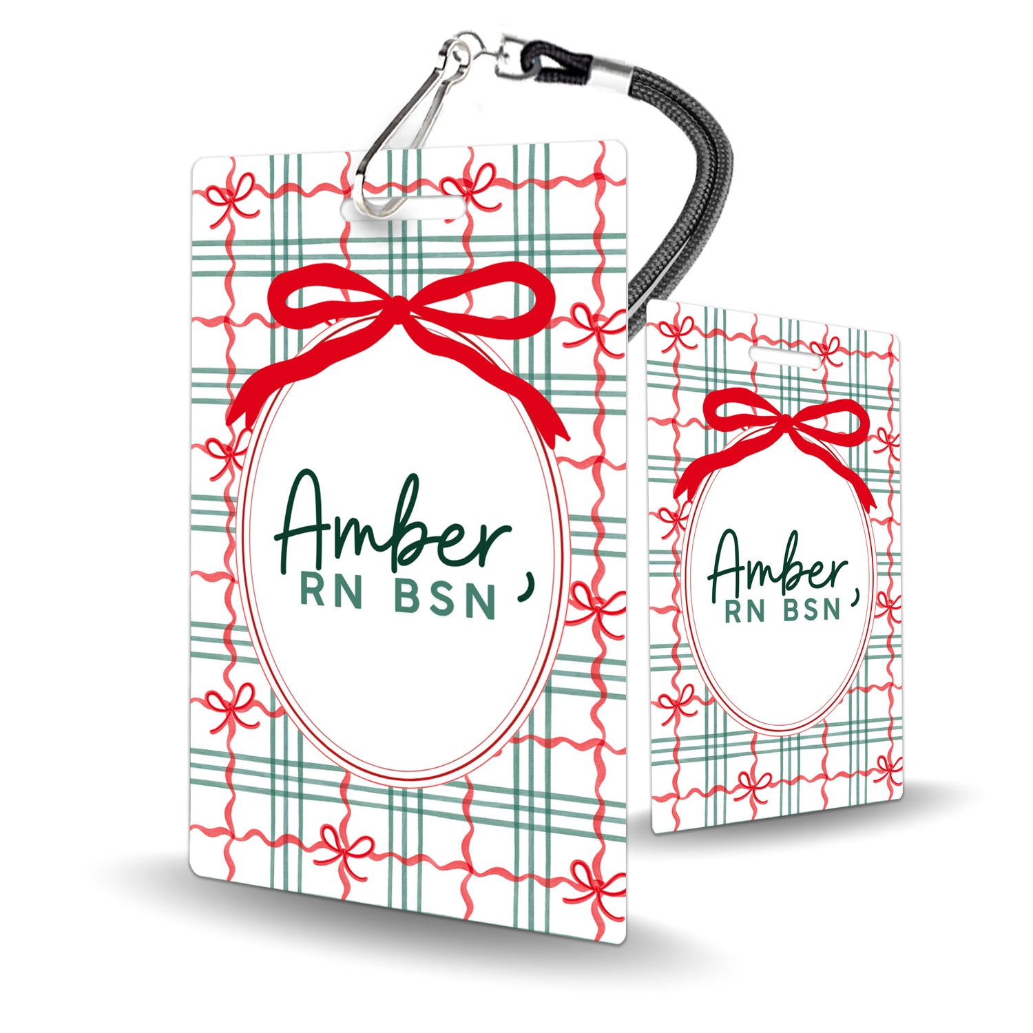 Christmas Bow Vertical - BadgeSmith