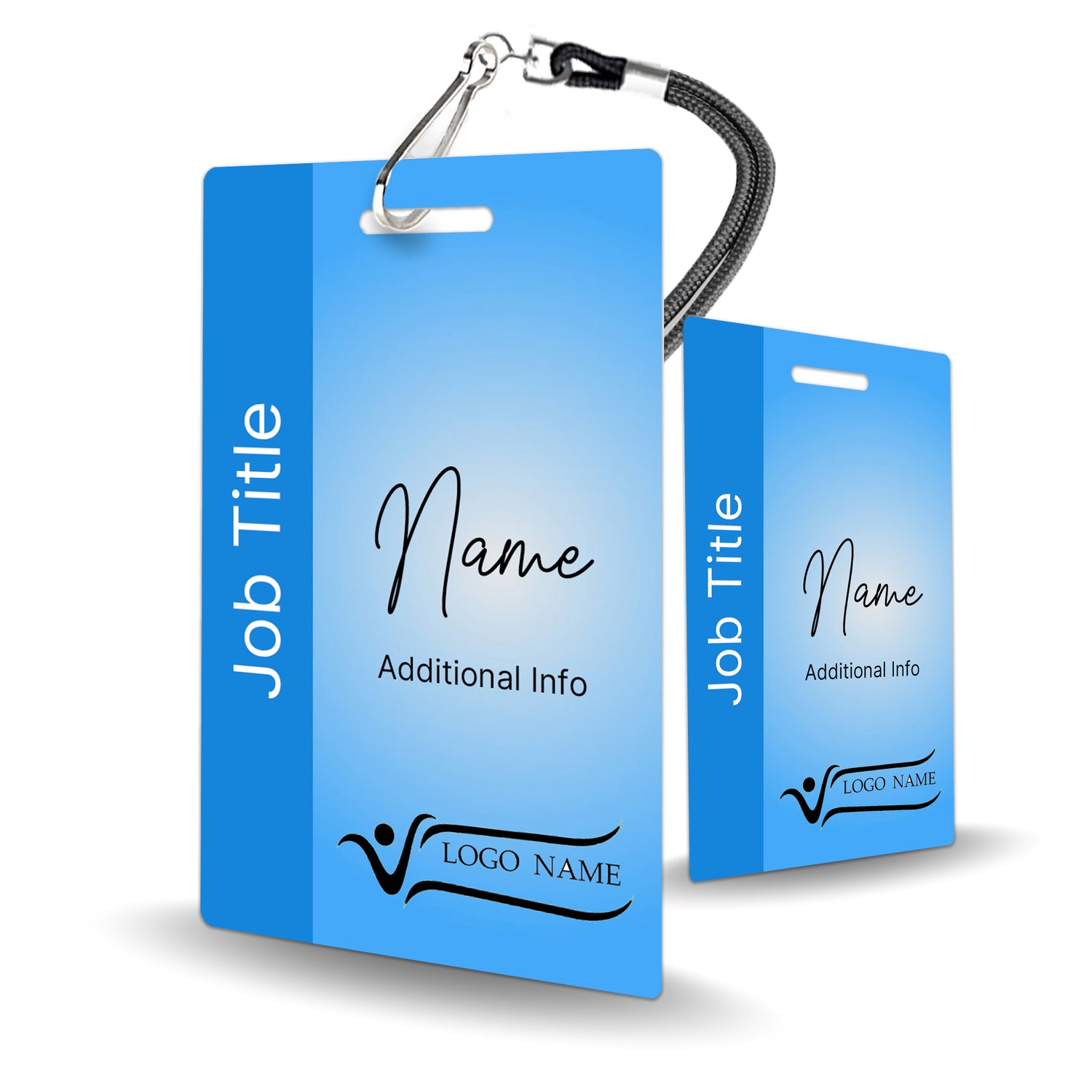Blue Gradient Custom Name ID Badge for Business - BadgeSmith